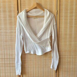 WE THE FREE White Cowl Neck Sweater